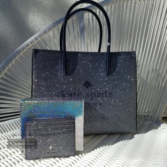 Kate Spade Trista SATCHEL card HOLDER navy SET - Picture 6 of 9